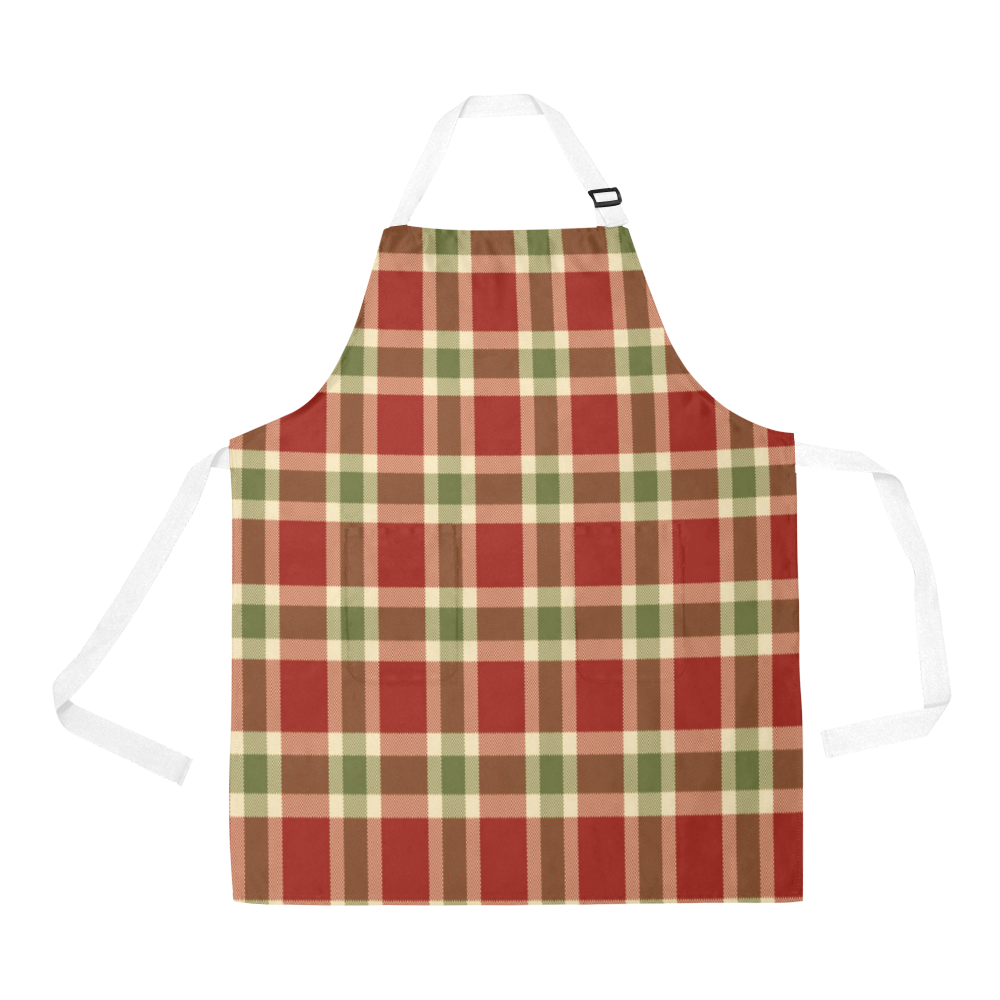 Red And Green Plaid All Over Print Apron