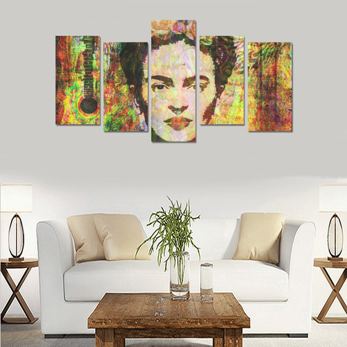 Frida Mixed media Multi Canvas Print Sets E (No Frame)