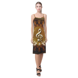Music, decorative clef with floral elements Alcestis Slip Dress (Model D05)