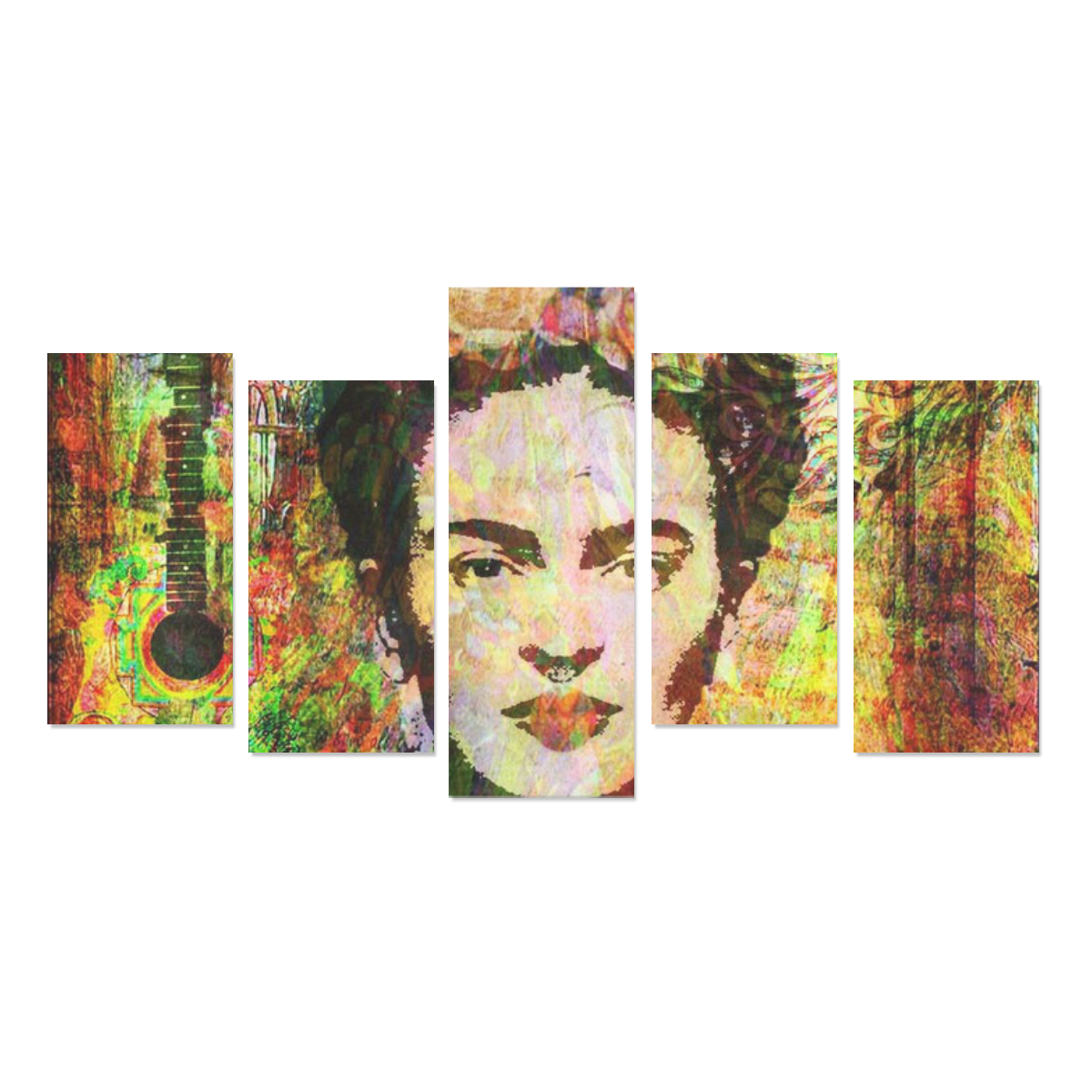 Frida Mixed media Multi Canvas Print Sets E (No Frame)