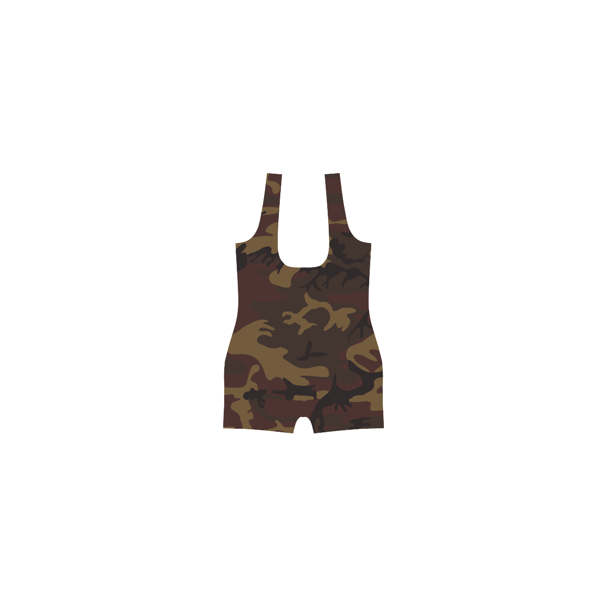 Camo Dark Brown Classic One Piece Swimwear (Model S03)