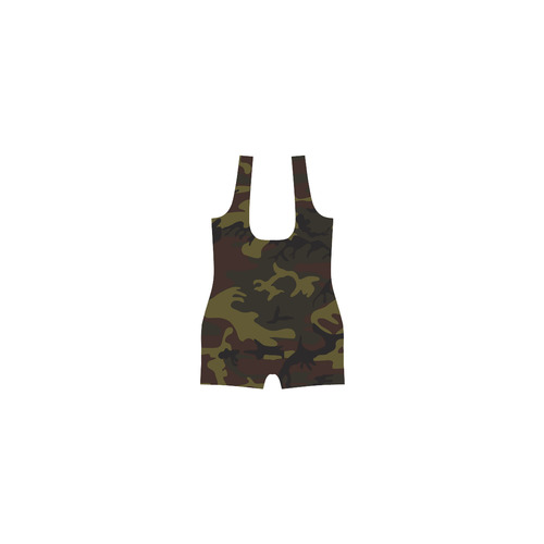 Camo Green Brown Classic One Piece Swimwear (Model S03)