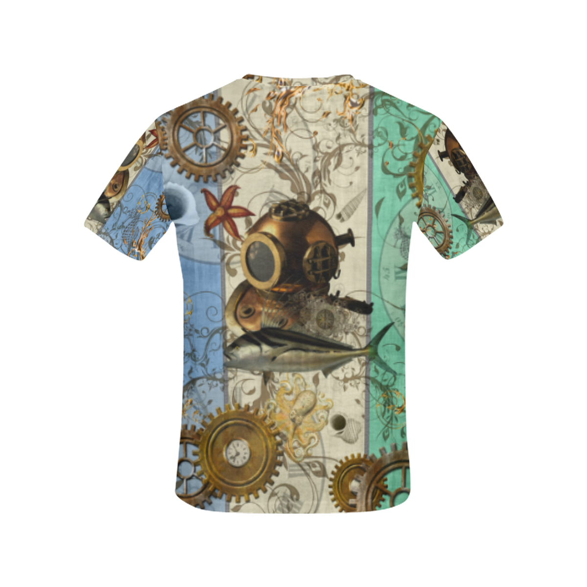Nautical Steampunk All Over Print T-Shirt for Women (USA Size) (Model T40)