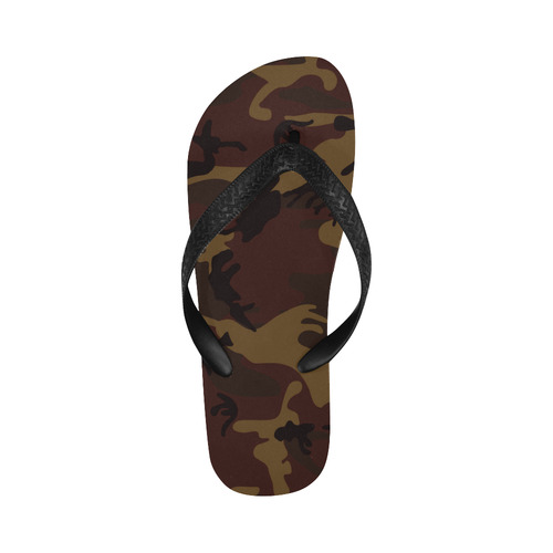 Camo Dark Brown Flip Flops for Men/Women (Model 040)