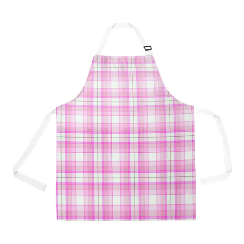 Pink Plaid All Over Print Apron