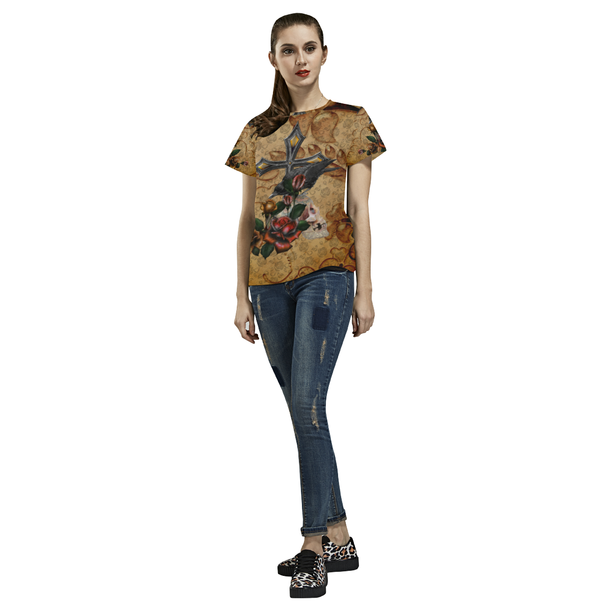 Gothic Autumn All Over Print T-Shirt for Women (USA Size) (Model T40)