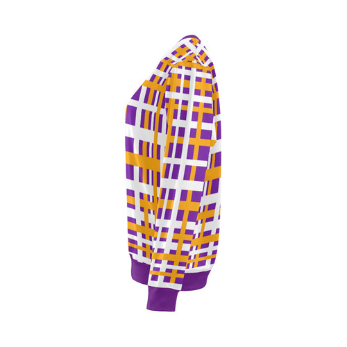 Purple & Orange Interlocking Stripes All Over Print Crewneck Sweatshirt for Women (Model H18)
