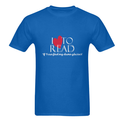 I Love to READ (Royal Blue) Men's T-Shirt in USA Size (Two Sides Printing)