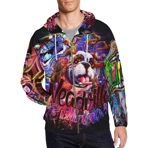 Meadville Bulldogs - By TheONE Savior @ ImpossABLE Endeavors All Over Print Full Zip Hoodie for Men (Model H14)