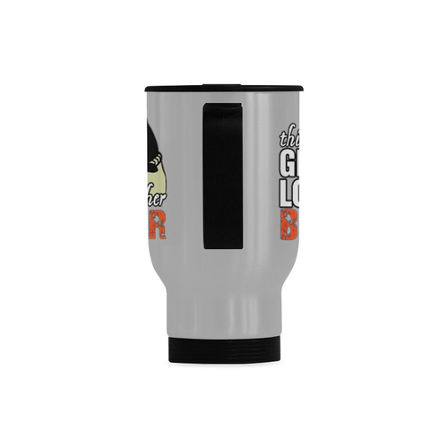 This Girl Loves Her Boxer Travel Mug (Silver) (14 Oz)