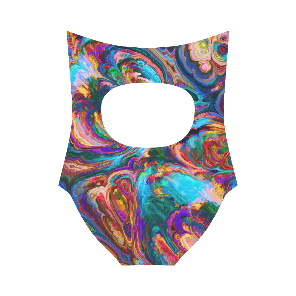 Colorful Paintstrokes 1piece swimsuit Strap Swimsuit ( Model S05)