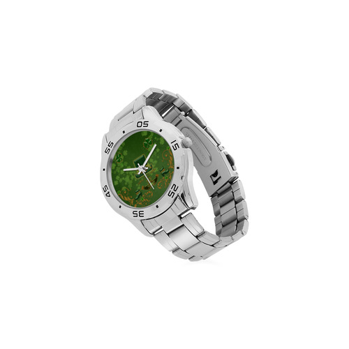 Happy st. patrick's day with hat Men's Stainless Steel Analog Watch(Model 108)