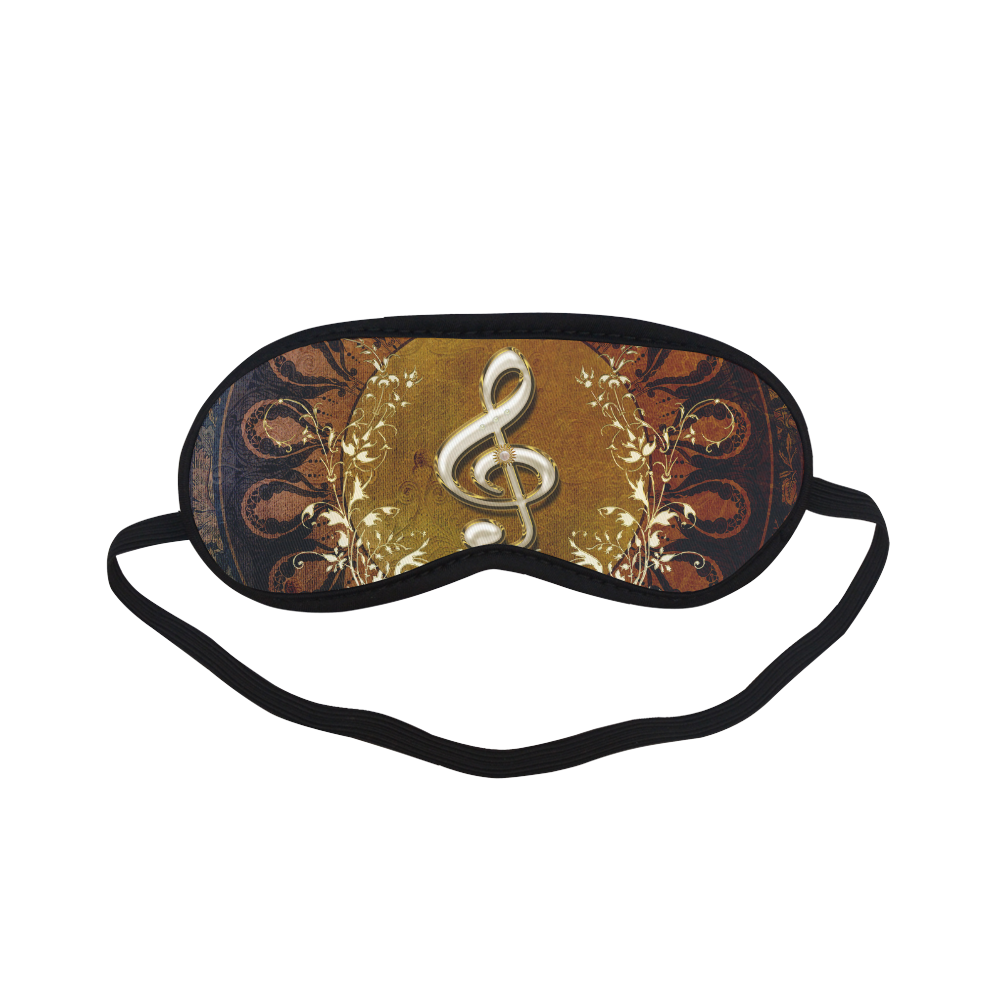 Music, decorative clef with floral elements Sleeping Mask