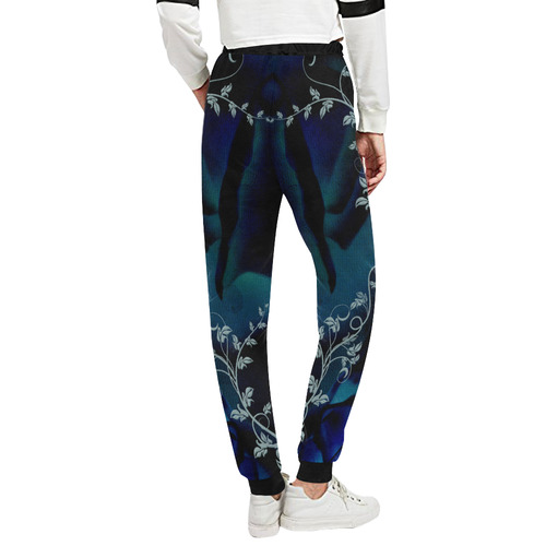 Floral design, blue colors Unisex All Over Print Sweatpants (Model L11)
