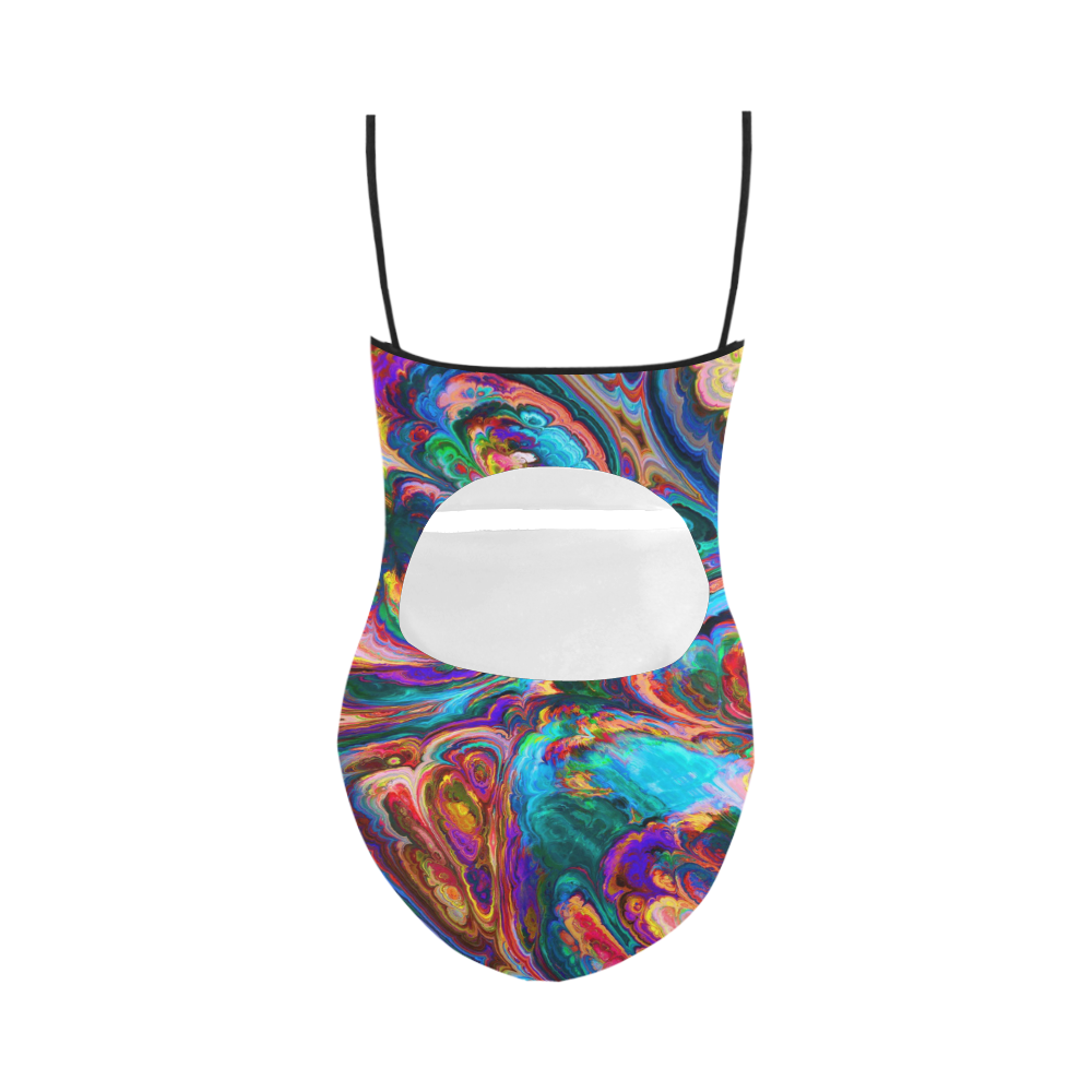 Colorful Paintstrokes 1piece swimsuit Strap Swimsuit ( Model S05)