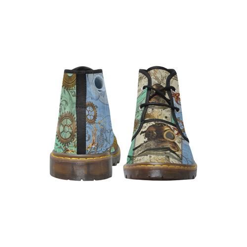 Nautical Steampunk Men's Canvas Chukka Boots (Model 2402-1)