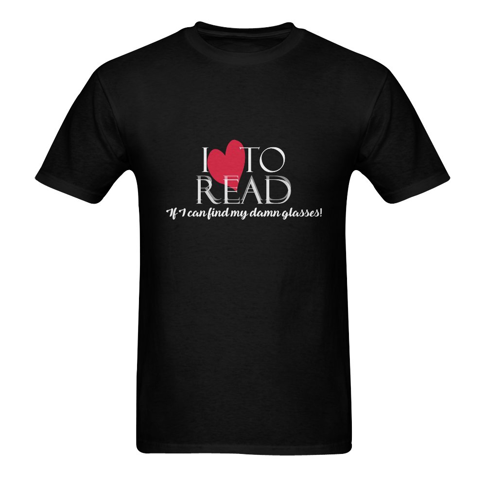 I Love to READ (Black) Men's T-Shirt in USA Size (Two Sides Printing)