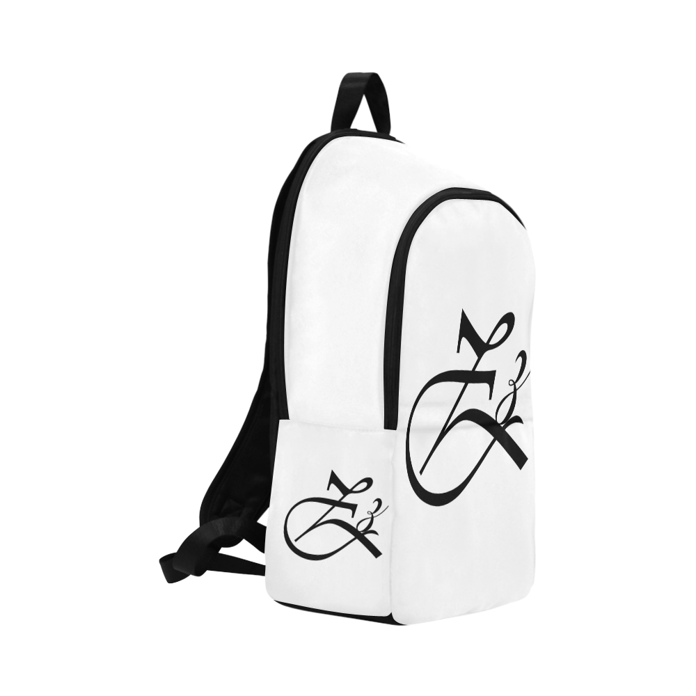 Alphabet Z White Fabric Backpack for Adult (Model 1659)
