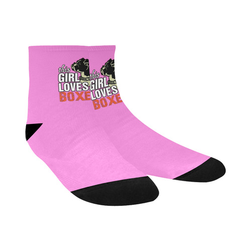This Girl Loves Her Boxer Pink Quarter Socks