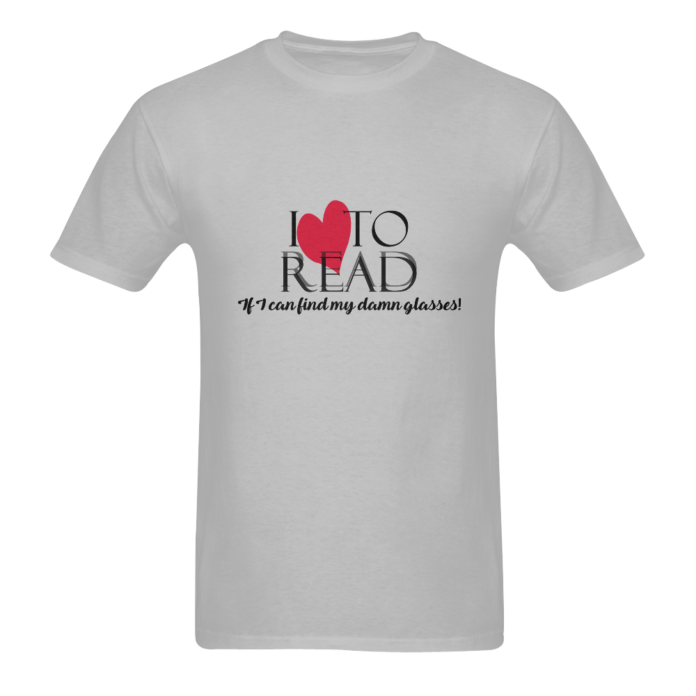 I Love to READ (Grey) Men's T-Shirt in USA Size (Two Sides Printing)