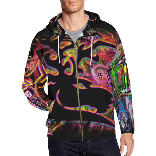 Couple's Buck - By TheONE Savior @ ImpossABLE Endeavors All Over Print Full Zip Hoodie for Men (Model H14)