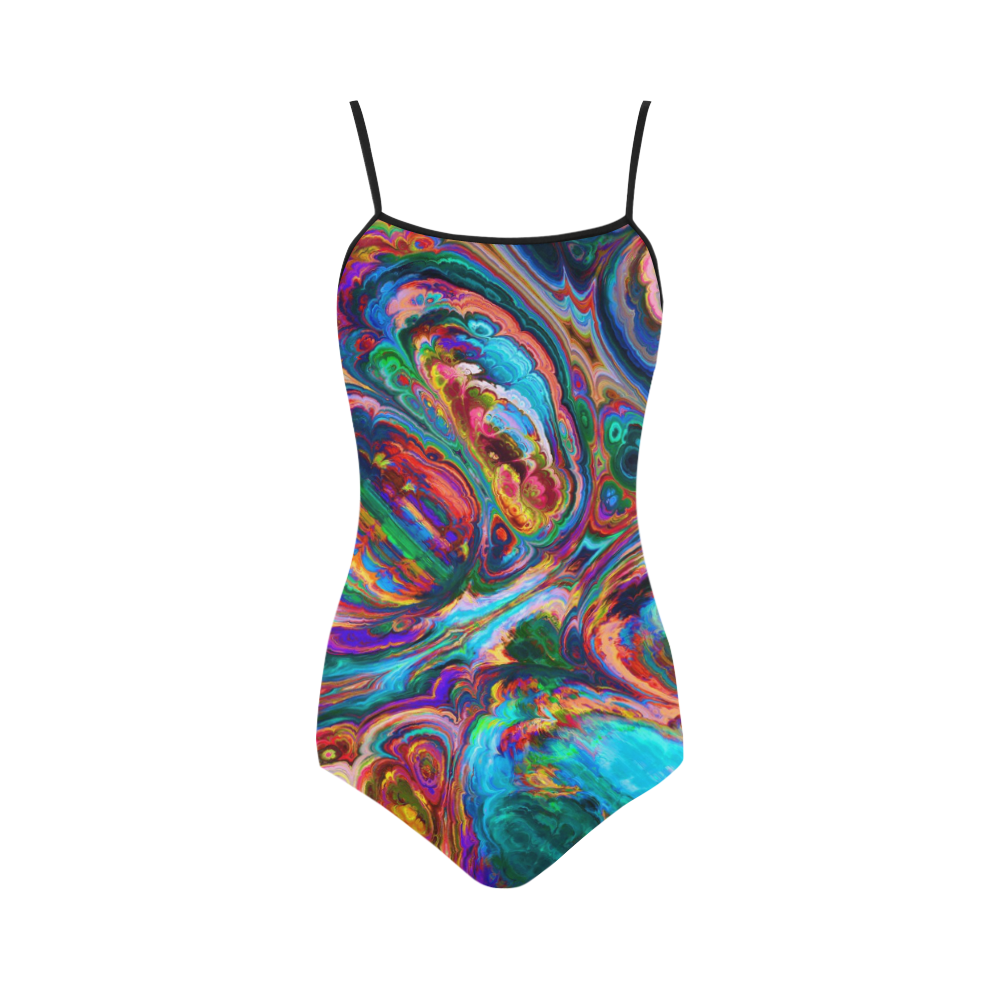 Colorful Paintstrokes 1piece swimsuit Strap Swimsuit ( Model S05)