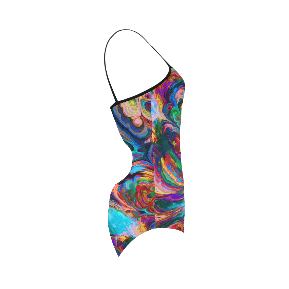 Colorful Paintstrokes 1piece swimsuit Strap Swimsuit ( Model S05)