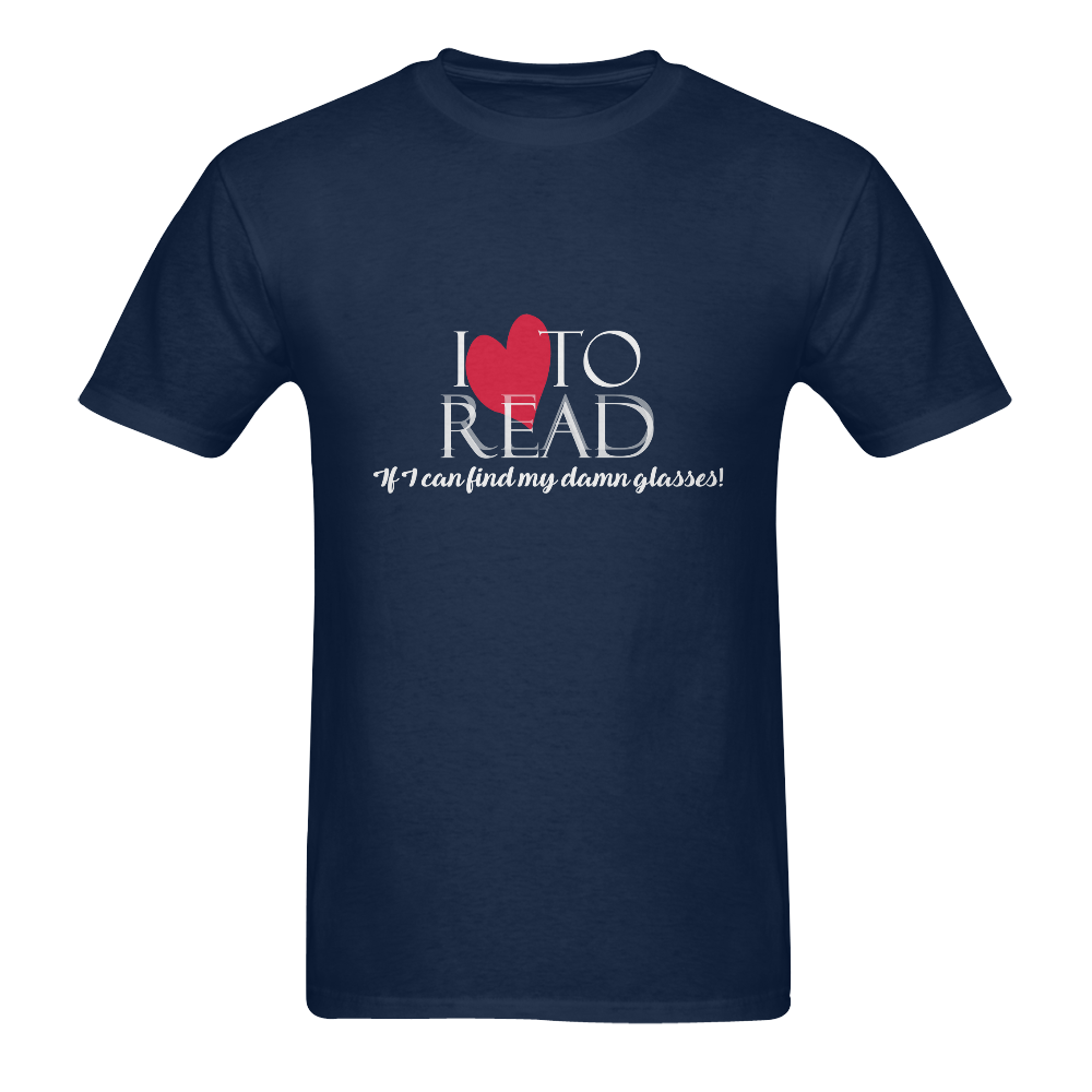 I Love to READ (Navy Blue) Men's T-Shirt in USA Size (Two Sides Printing)