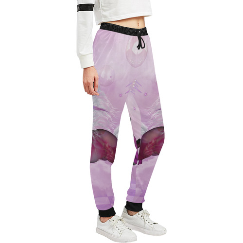 Awesome unicorn in violet colors Unisex All Over Print Sweatpants (Model L11)