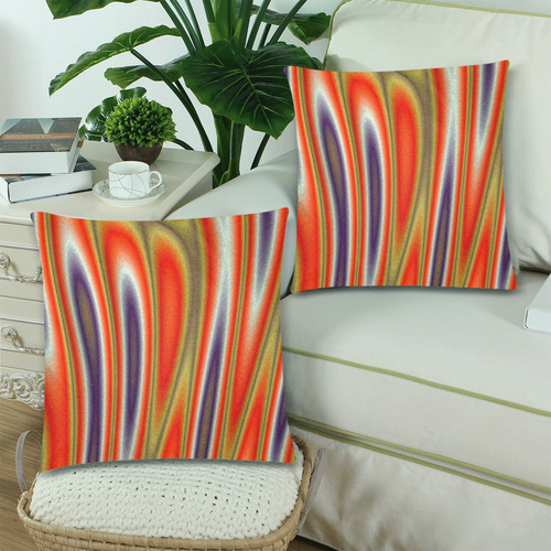 Modern abstract 52 by JamColors Custom Zippered Pillow Cases 18"x 18" (Twin Sides) (Set of 2)