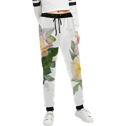 2 Wild Roses floral watercolor Unisex All Over Print Sweatpants (Model L11)