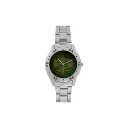 Happy st. patrick's day with clover Men's Stainless Steel Analog Watch(Model 108)