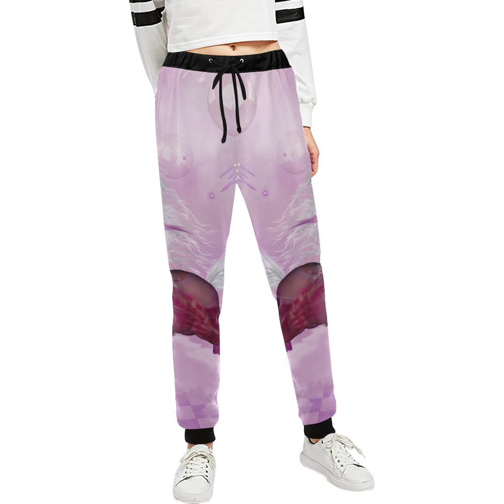 Awesome unicorn in violet colors Unisex All Over Print Sweatpants (Model L11)