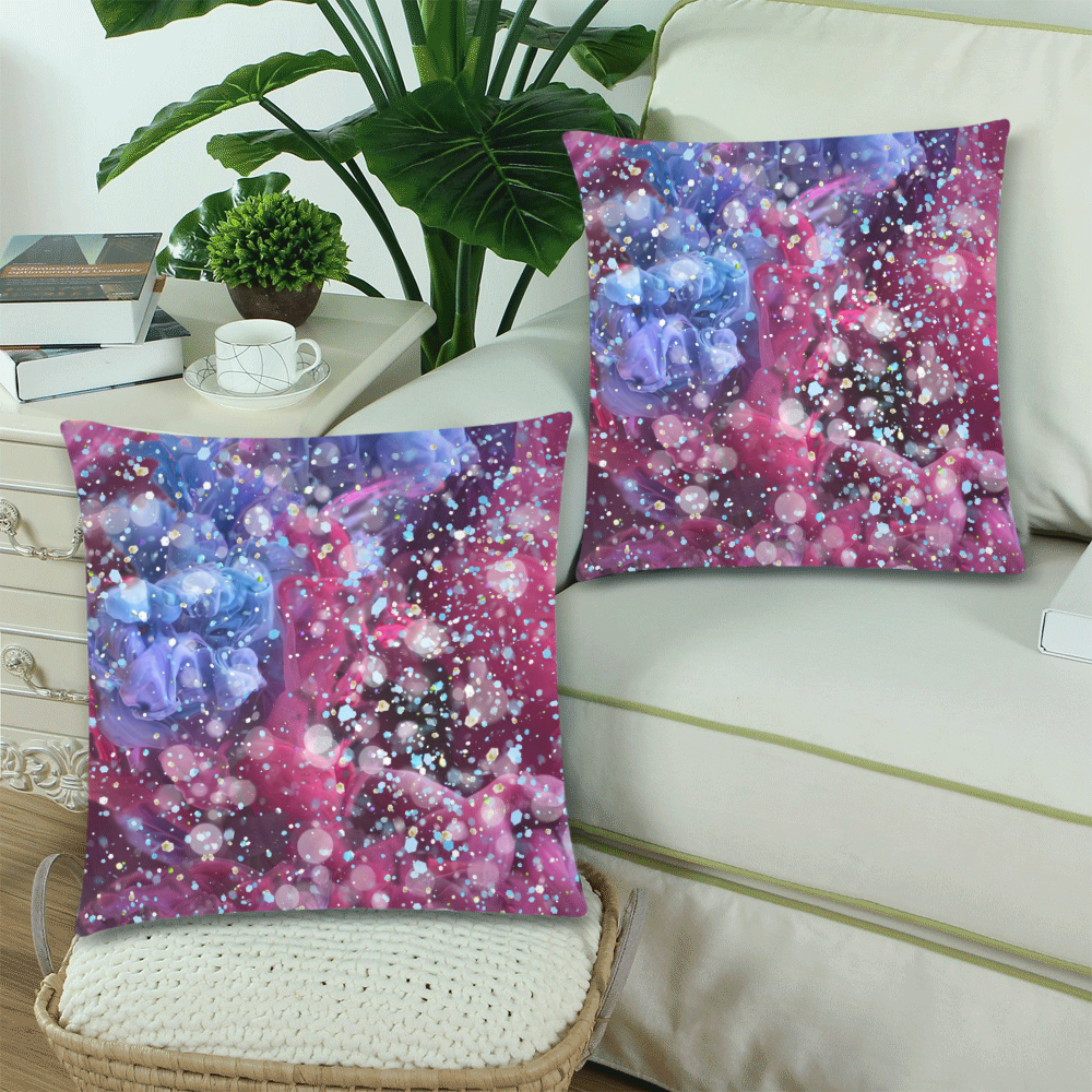 Just Fun pink by JamColors Custom Zippered Pillow Cases 18"x 18" (Twin Sides) (Set of 2)