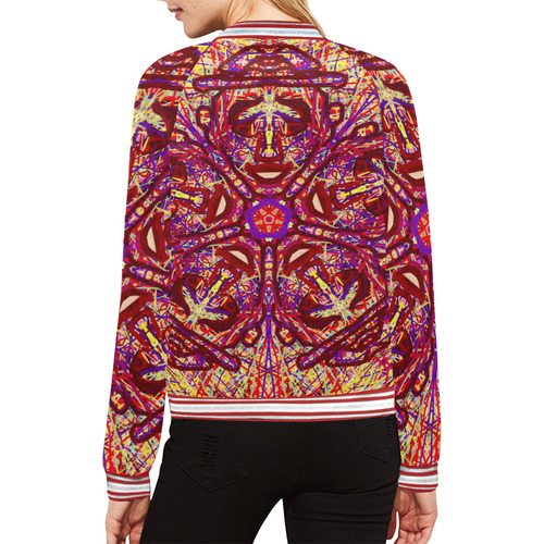 Thleudron Drum All Over Print Bomber Jacket for Women (Model H21)