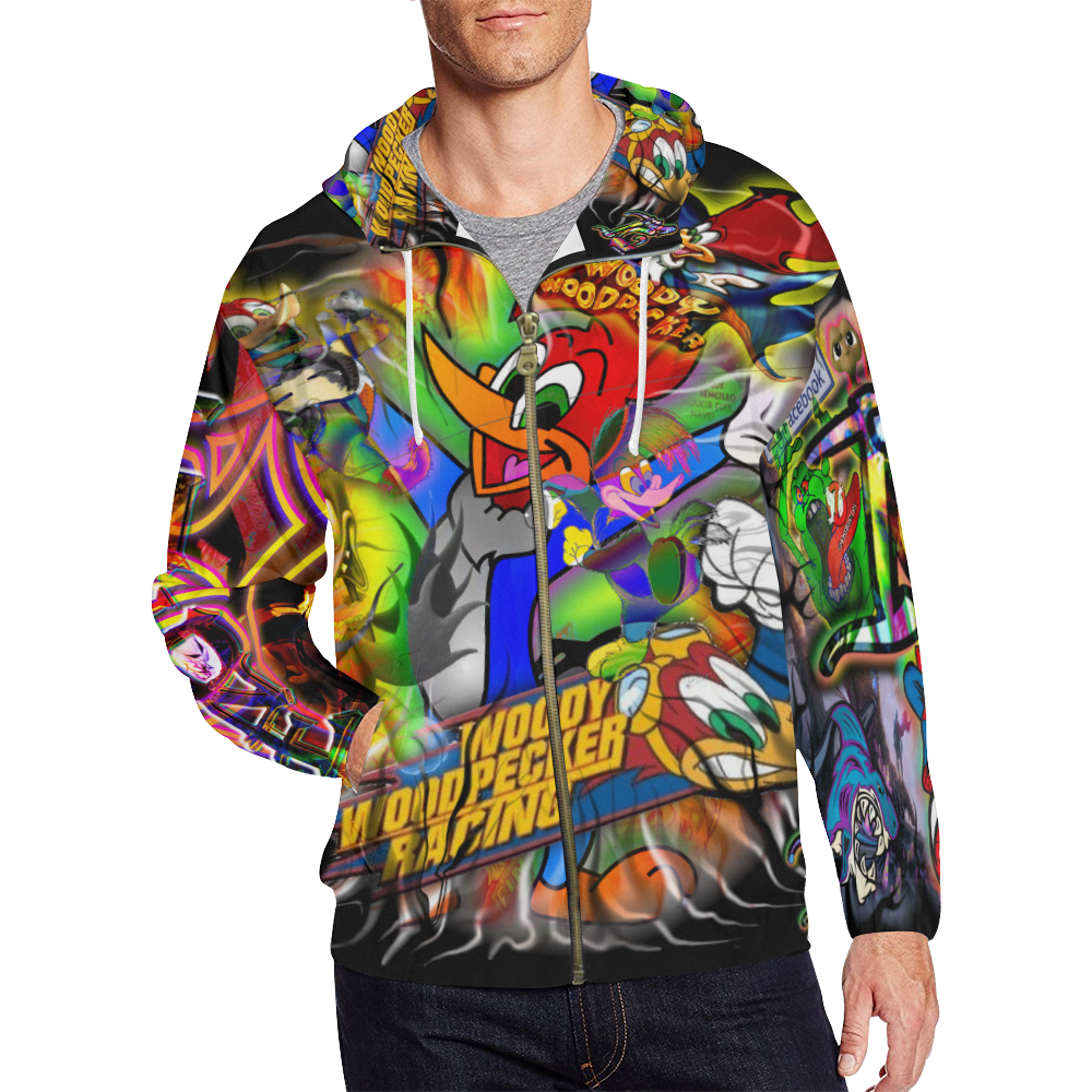 Woody Woodpecker - By TheONE Savior @ ImpossABLE Endeavors All Over Print Full Zip Hoodie for Men (Model H14)