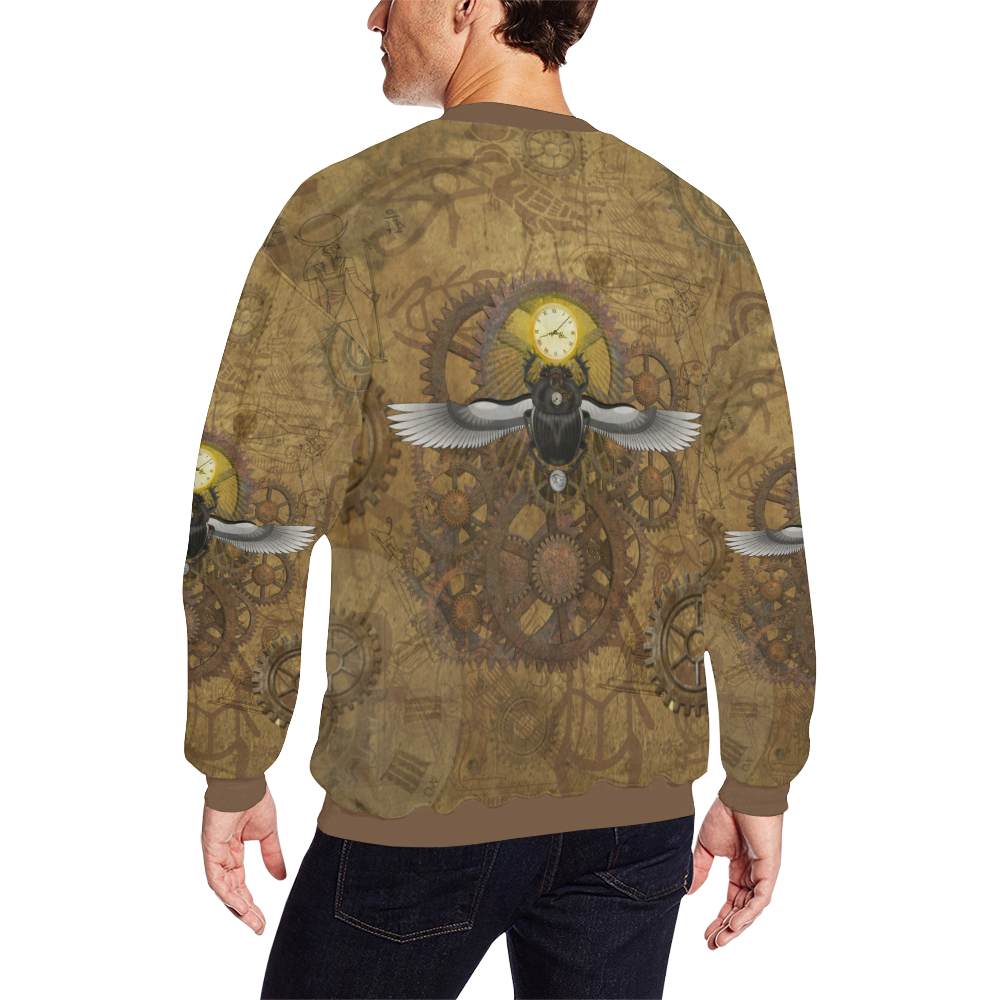 Steampunk From Ancient Egypt All Over Print Crewneck Sweatshirt for Men (Model H18)