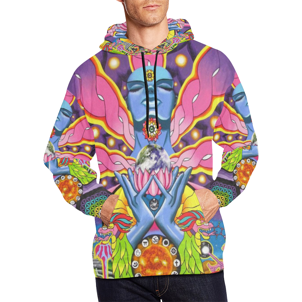 dmt All Over Print Hoodie for Men/Large Size (USA Size) (Model H13)