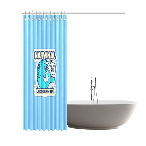 Narwhal Unicorn Of The Sea Shower Curtain 72"x84"