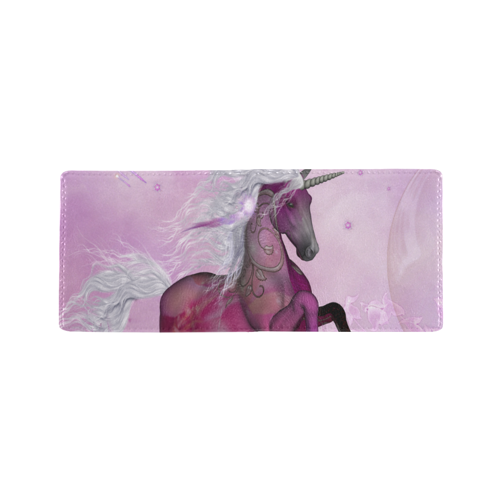 Awesome unicorn in violet colors Mini Bifold Wallet (Model 1674)