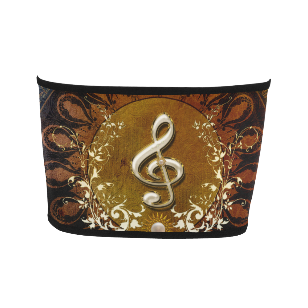 Music, decorative clef with floral elements Bandeau Top