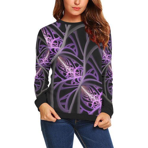 Entangled All Over Print Crewneck Sweatshirt for Women (Model H18)