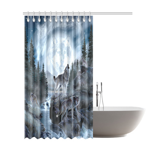 Spirit Of The Wolf Shower Curtain 72"x84"