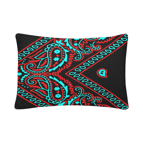 blue and red paisley bandana 2 Custom Pillow Case 20"x 30" (One Side) (Set of 2)