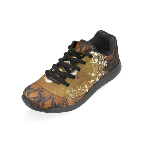 Music, decorative clef with floral elements Women’s Running Shoes (Model 020)