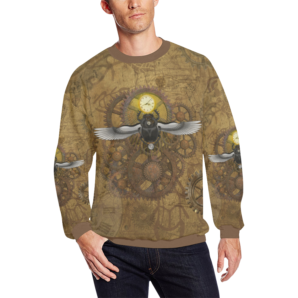 Steampunk From Ancient Egypt Men's Oversized Fleece Crew Sweatshirt (Model H18)