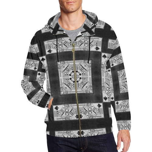 Death Spade All Over Print Full Zip Hoodie for Men (Model H14)