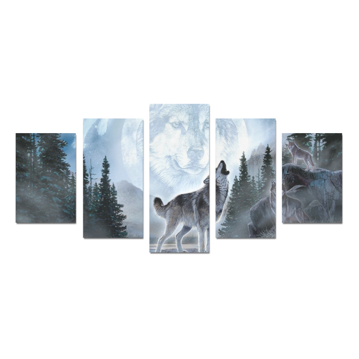 Spirit Of The Wolf Canvas Print Sets D (No Frame)