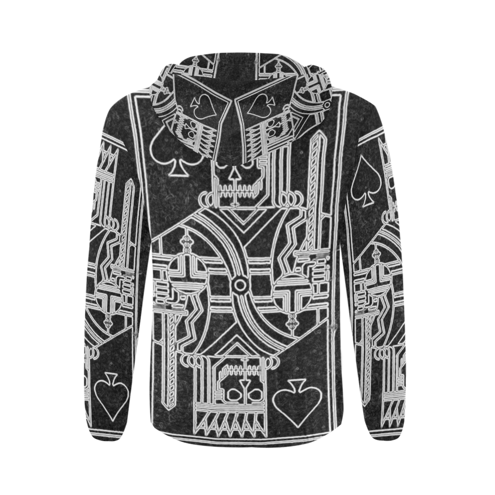 Black Light King Spade Reaper All Over Print Full Zip Hoodie for Men (Model H14)