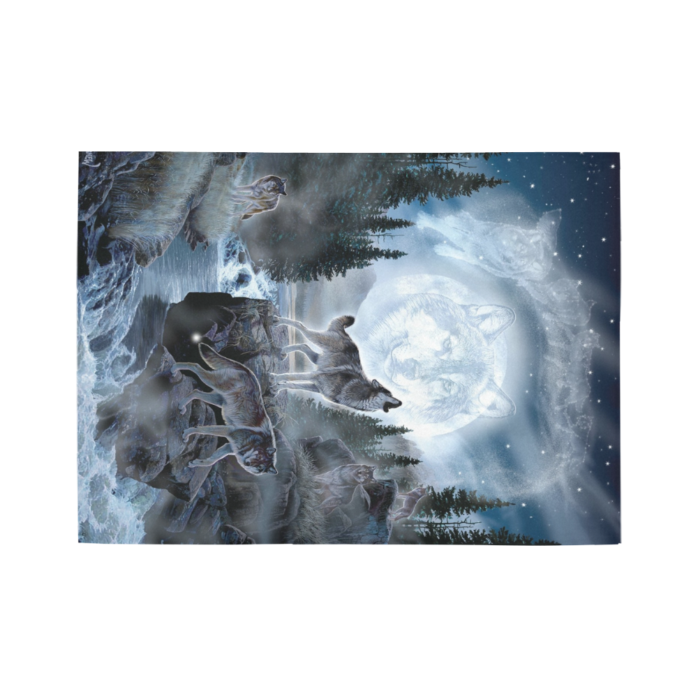 Spirit Of The Wolf Area Rug7'x5'